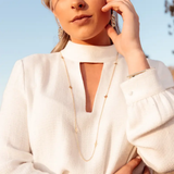 Believer Cross Station Necklace - Gold