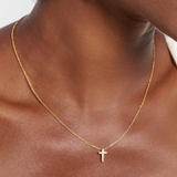Dainty Luminous Cross Pave Necklace