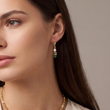 GeoCUBE® Earrings Sparkling Emerald & Gold Princess Earrings