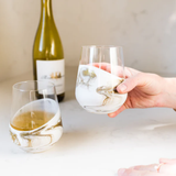 Resin Coated Set of 2 Wine Glasses