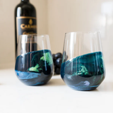 Resin Coated Set of 2 Wine Glasses