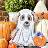 Ghost Puppy & Jack-o-Lantern Metal Decor