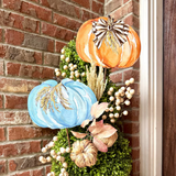 Beck's Whimsical Wheat Pumpkin Metal Decor