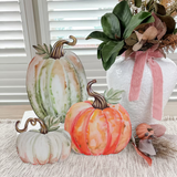 Water Color Pumpkin Metal Decor
