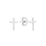 Cross Mini Stud Earrings - Sterling Silver