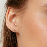 Cross Mini Stud Earrings - Sterling Silver