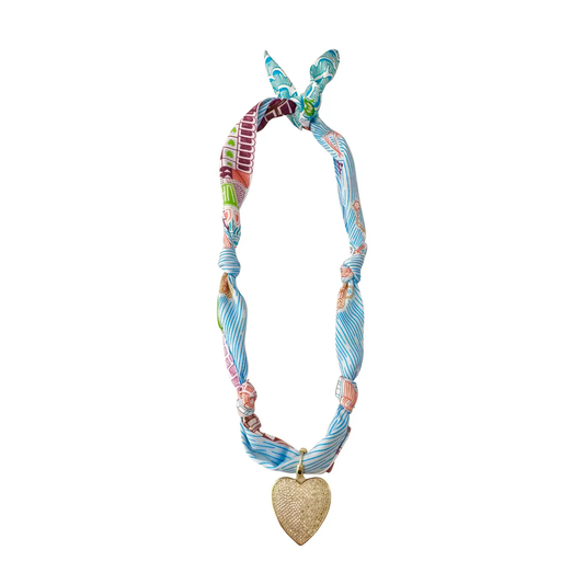 Block Cross Scarf Necklace