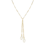Adorned Pearl Lariat Necklace