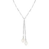 Adorned Pearl Lariat Necklace