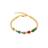 Sparkling Cubes Fusion Chain Bracelet Gold-Multicolor