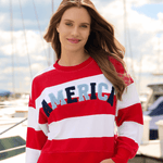 America Rugby Striped Sweatshirt - Lizzy G's Fine Gifts