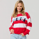 America Rugby Striped Sweatshirt - Lizzy G's Fine Gifts