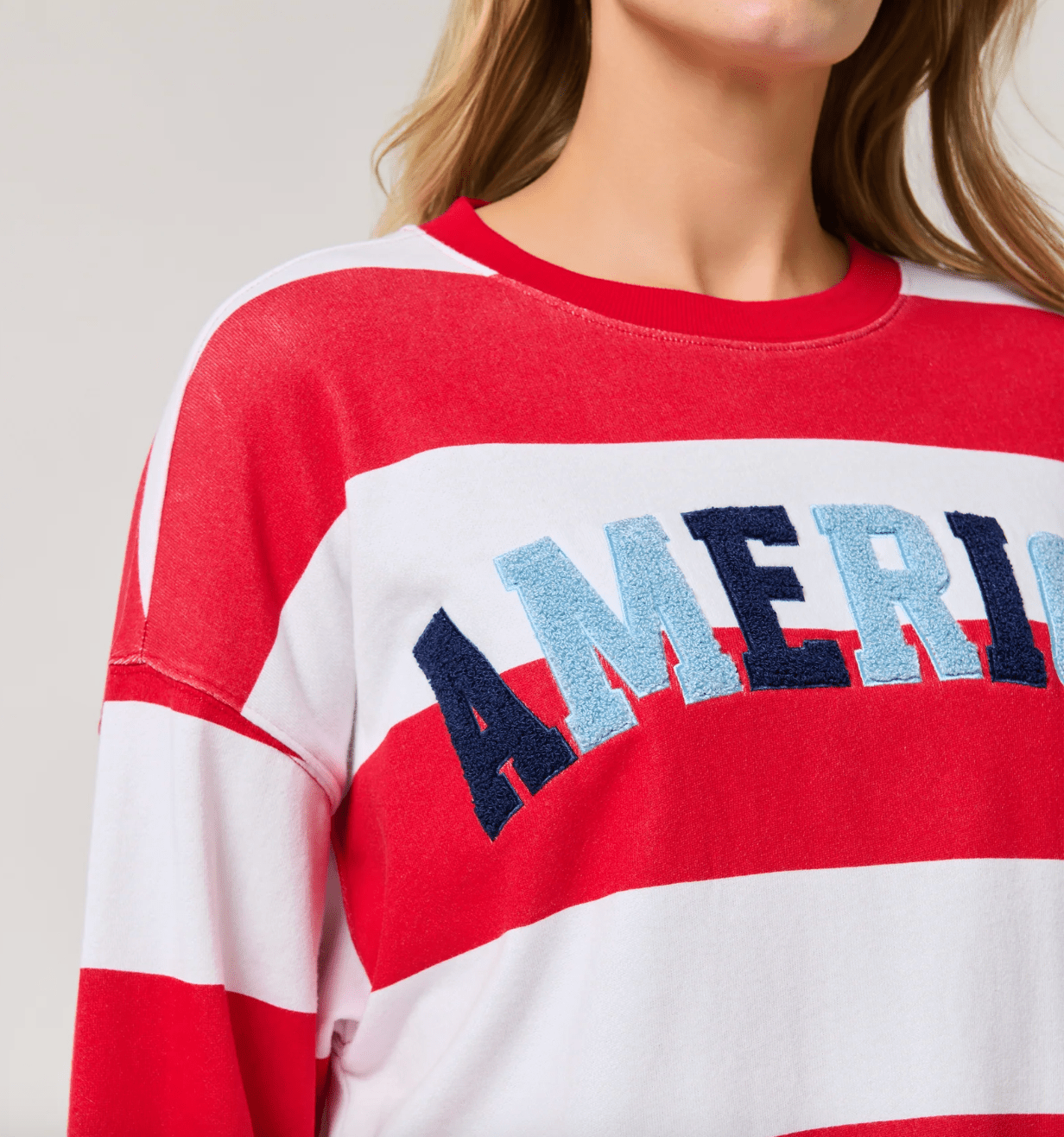 America Rugby Striped Sweatshirt - Lizzy G's Fine Gifts