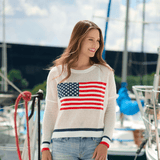 American Flag Mesh Sweatshirt - Lizzy G's Fine Gifts