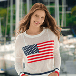 American Flag Mesh Sweatshirt - Lizzy G's Fine Gifts