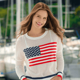 American Flag Mesh Sweatshirt - Lizzy G's Fine Gifts