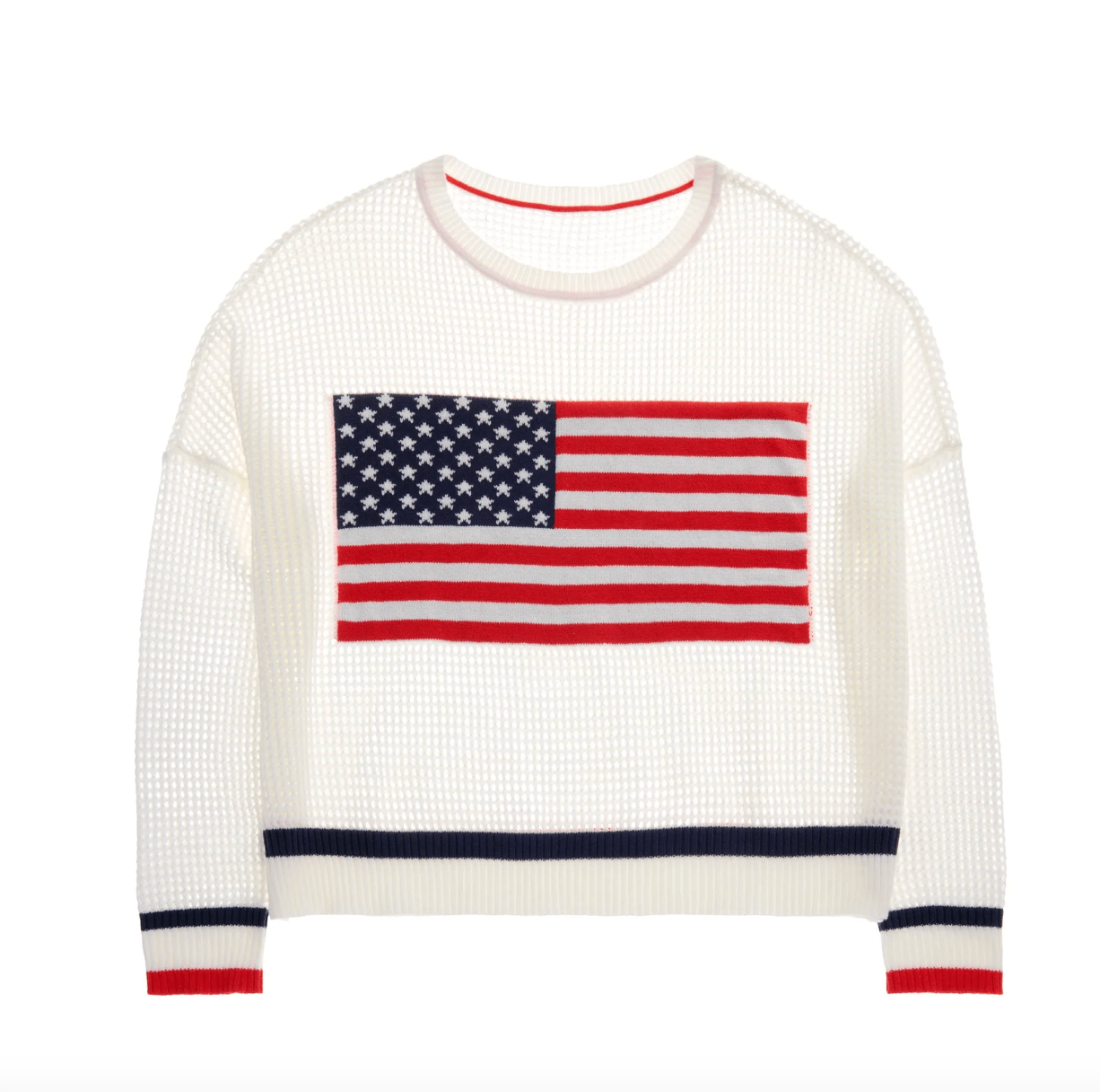 American Flag Mesh Sweatshirt - Lizzy G's Fine Gifts