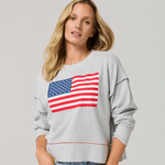 American Flag Relaxed Sweatshirt - Lizzy G's Fine Gifts