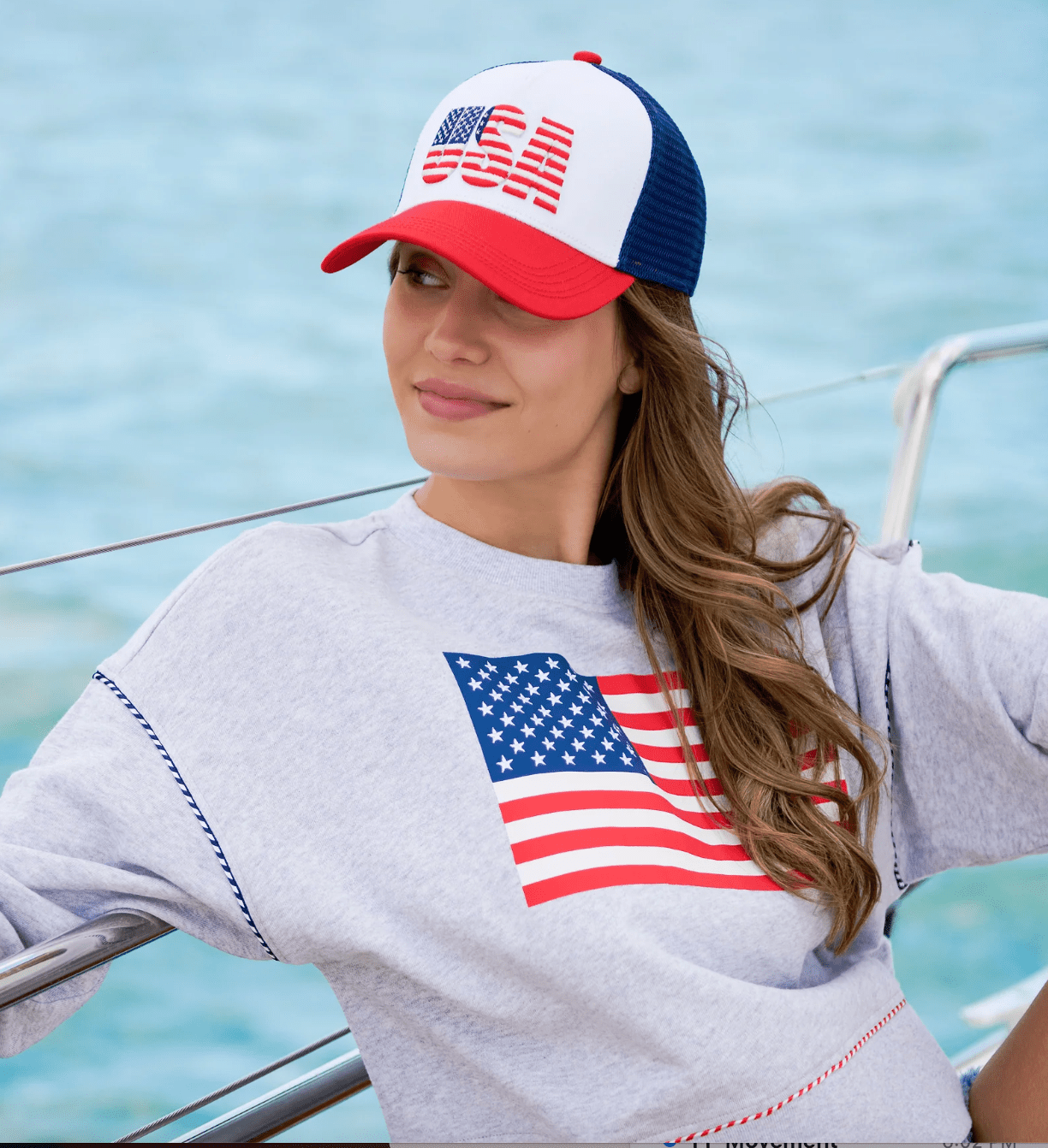 American Flag Relaxed Sweatshirt - Lizzy G's Fine Gifts