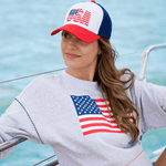 American Flag Relaxed Sweatshirt - Lizzy G's Fine Gifts