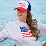 American Flag Relaxed Sweatshirt - Lizzy G's Fine Gifts