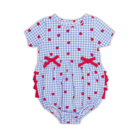 Apple Orchard Short Sleeve Bubble Romper - Lizzy G's Fine Gifts