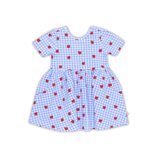 Apple Orchard Short Sleeve Twirl Dress - Lizzy G's Fine Gifts