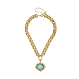 Aqua Venetian Glass Bee Necklace - Lizzy G's Fine Gifts