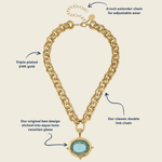 Aqua Venetian Glass Bee Necklace - Lizzy G's Fine Gifts