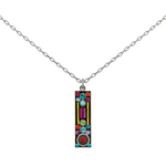 Architectural Long Rectangle Pendant Necklace - Lizzy G's Fine Gifts