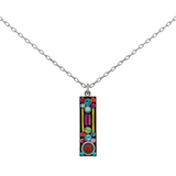 Architectural Long Rectangle Pendant Necklace - Lizzy G's Fine Gifts