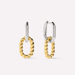Ash Double Mini Two Tone Drop Earrings - Lizzy G's Fine Gifts