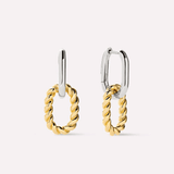 Ash Double Mini Two Tone Drop Earrings - Lizzy G's Fine Gifts