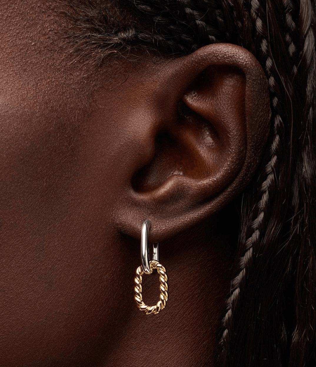 Ash Double Mini Two Tone Drop Earrings - Lizzy G's Fine Gifts