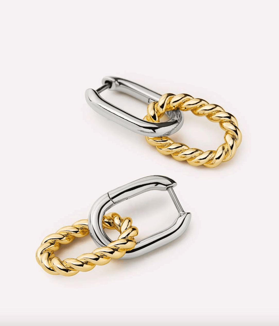 Ash Double Mini Two Tone Drop Earrings - Lizzy G's Fine Gifts