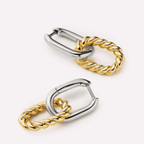 Ash Double Mini Two Tone Drop Earrings - Lizzy G's Fine Gifts