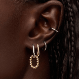 Ash Double Mini Two Tone Drop Earrings - Lizzy G's Fine Gifts