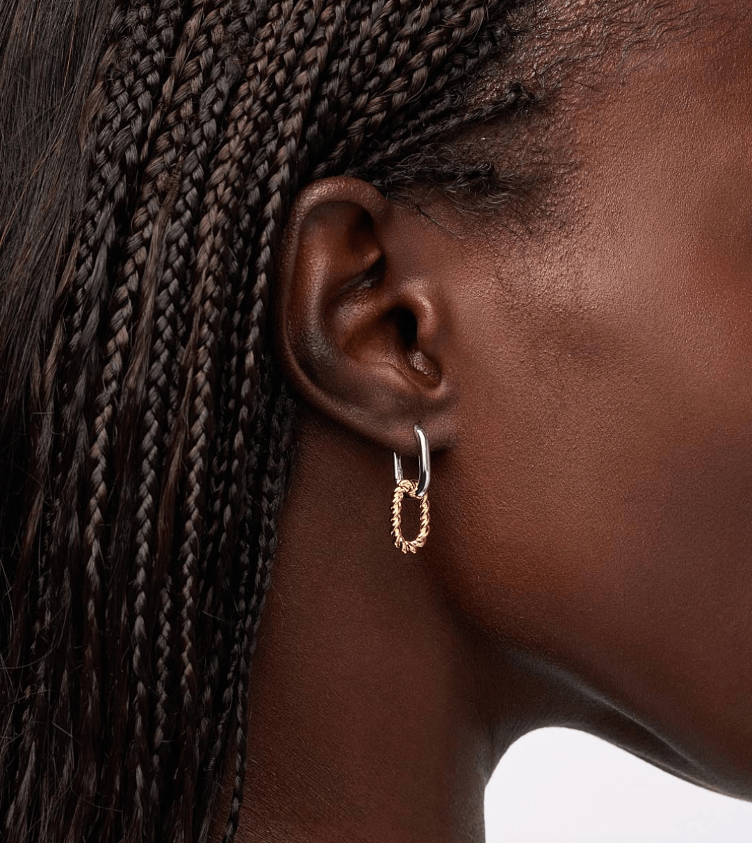 Ash Double Mini Two Tone Drop Earrings - Lizzy G's Fine Gifts