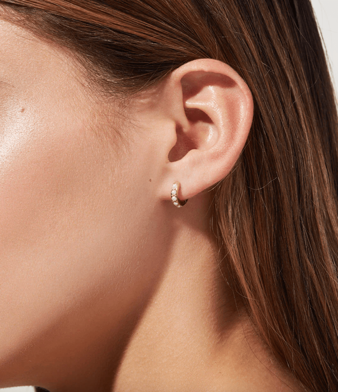 Ashley Pearl Huggie Hoops - Lizzy G's Fine Gifts