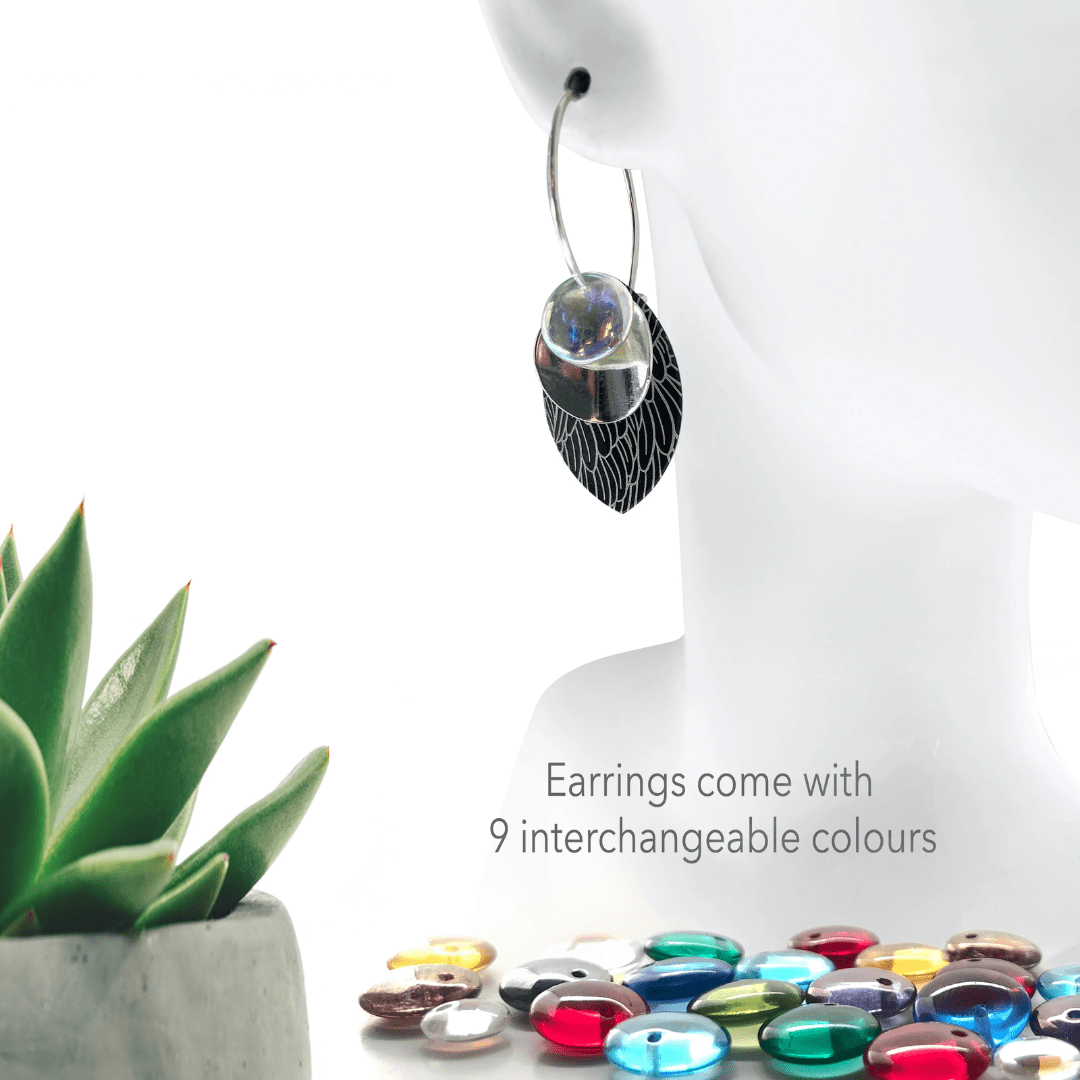 Bead Stacker Earrings - Leaf - Lizzy G's Fine Gifts