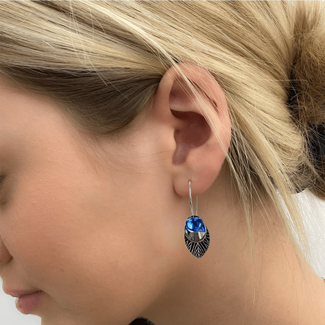 Bead Stacker Earrings - Leaf - Lizzy G's Fine Gifts