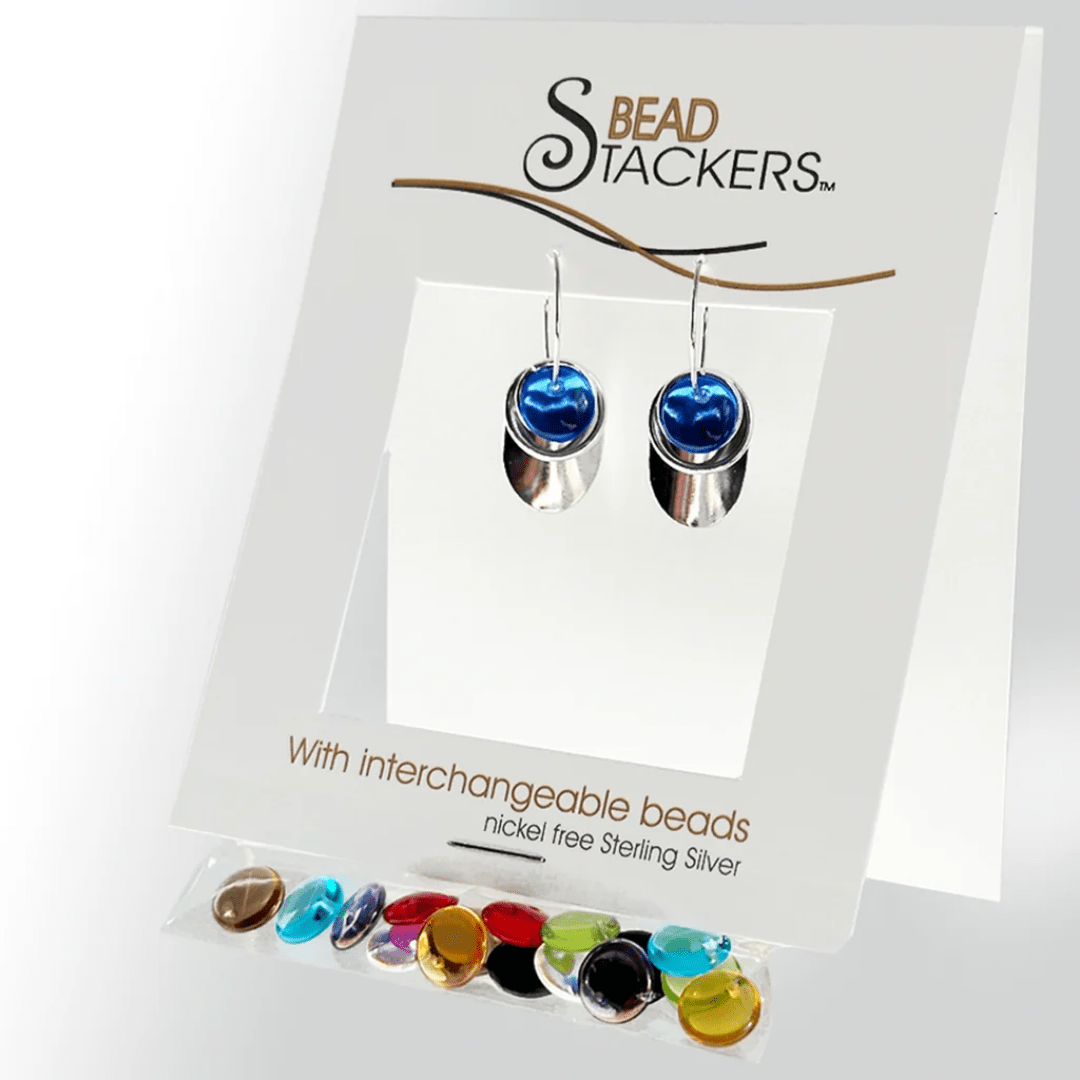 Bead Stacker Earrings - Oval - Lizzy G's Fine Gifts