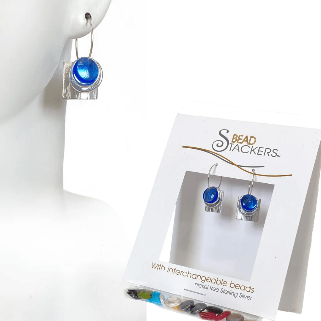 Bead Stacker Earrings - Square - Lizzy G's Fine Gifts