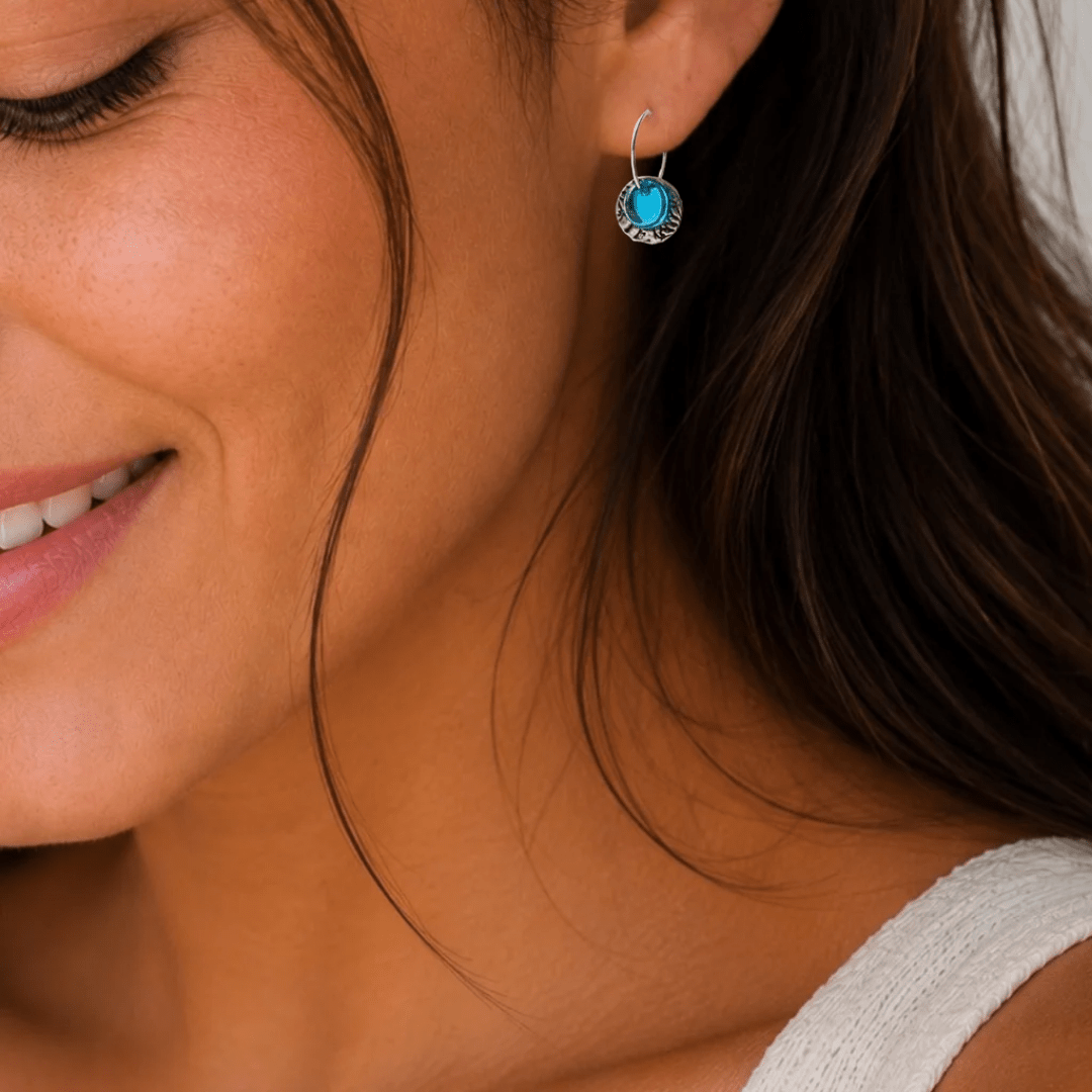 Bead Stacker Earrings - Textured Drop - Lizzy G's Fine Gifts