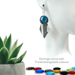 Bead Stacker Earrings - Textured Square - Lizzy G's Fine Gifts