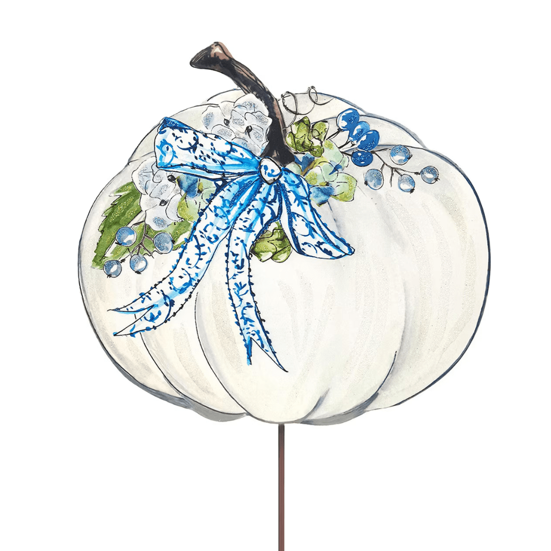 Beck's Autumn Hydrangea Pumpkin Metal Decor - Lizzy G's Fine Gifts