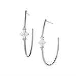 Believer Cross Hoop Earrings- Silver - Lizzy G's Fine Gifts