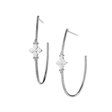 Believer Cross Hoop Earrings- Silver - Lizzy G's Fine Gifts