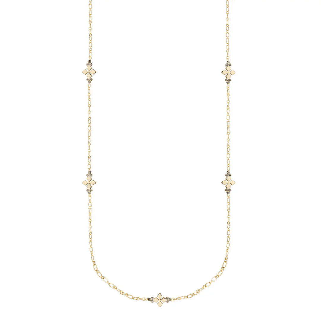 Believer Cross Station Necklace - Gold - Lizzy G's Fine Gifts
