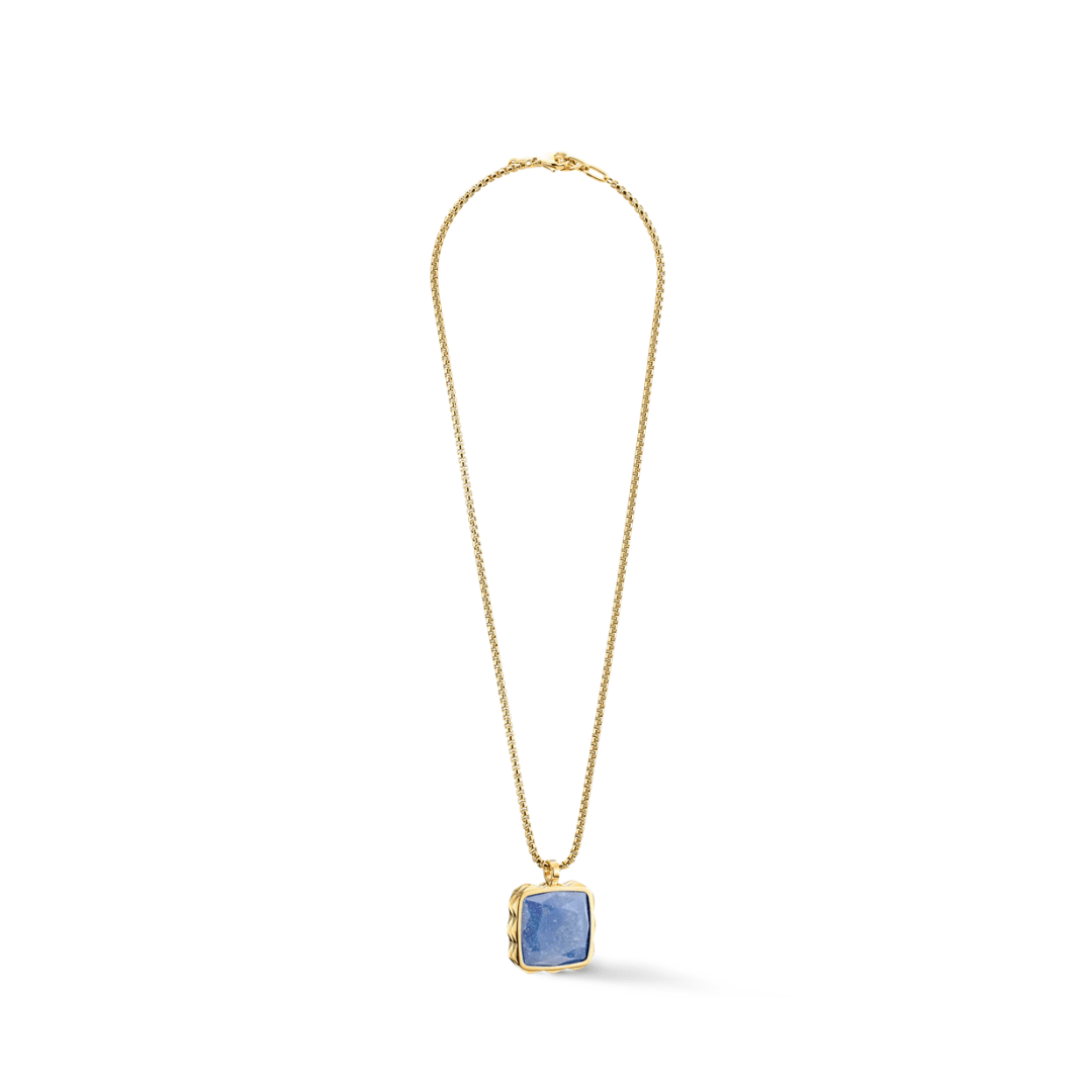Blue Amulet Spikes Square Aventurine Necklace - Lizzy G's Fine Gifts